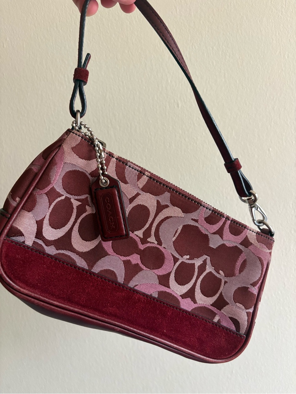 Coach Demi Burgundy and Pink Bag